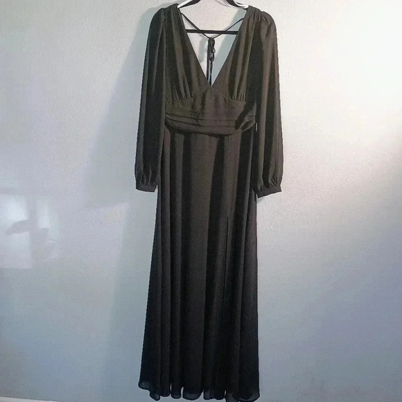 Lulus Love You So Black Long Sleeve Maxi Dress NWOT Size Large - Picture 3 of 13